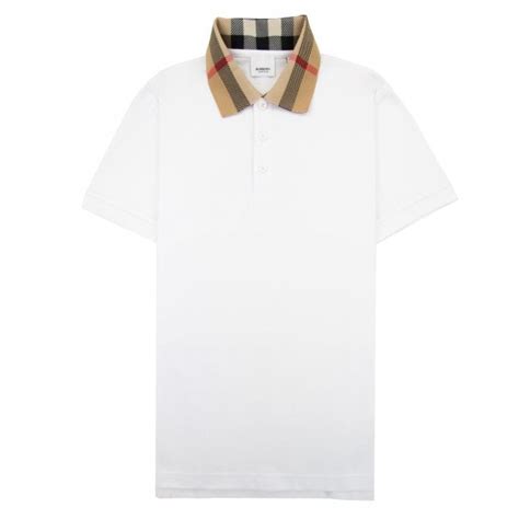 cotton piqué polo shirt burberry|Check Collar Cotton Polo Shirt in White .